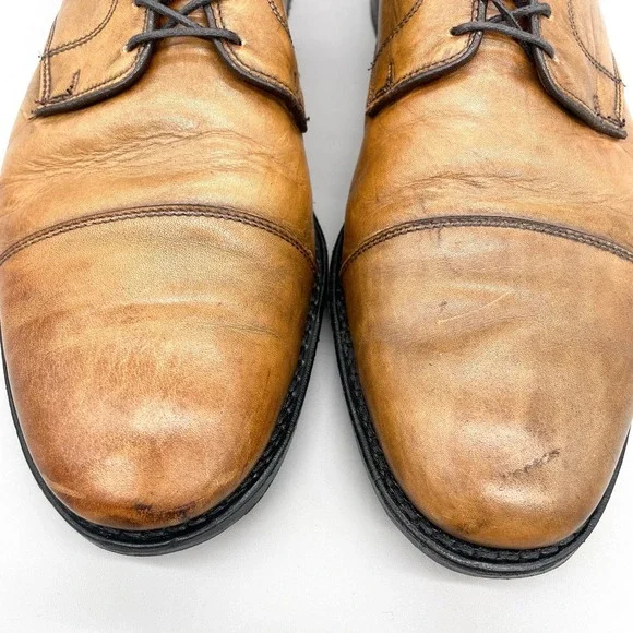 Allen Edmonds Mens 11.5D Lexington Cap Toe Derby Walnut Leather‎ Oxfords Shoes